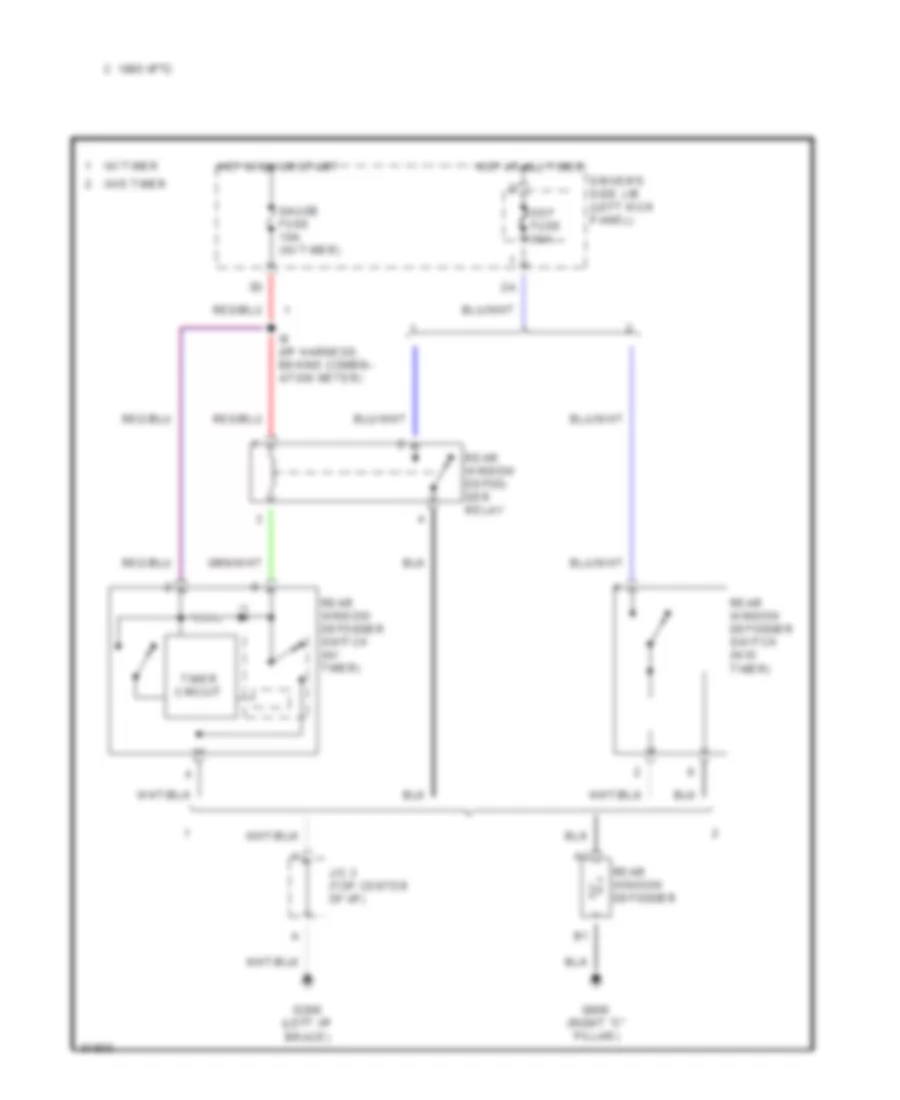 Defogger Wiring Diagram for Toyota Tercel DX 1995