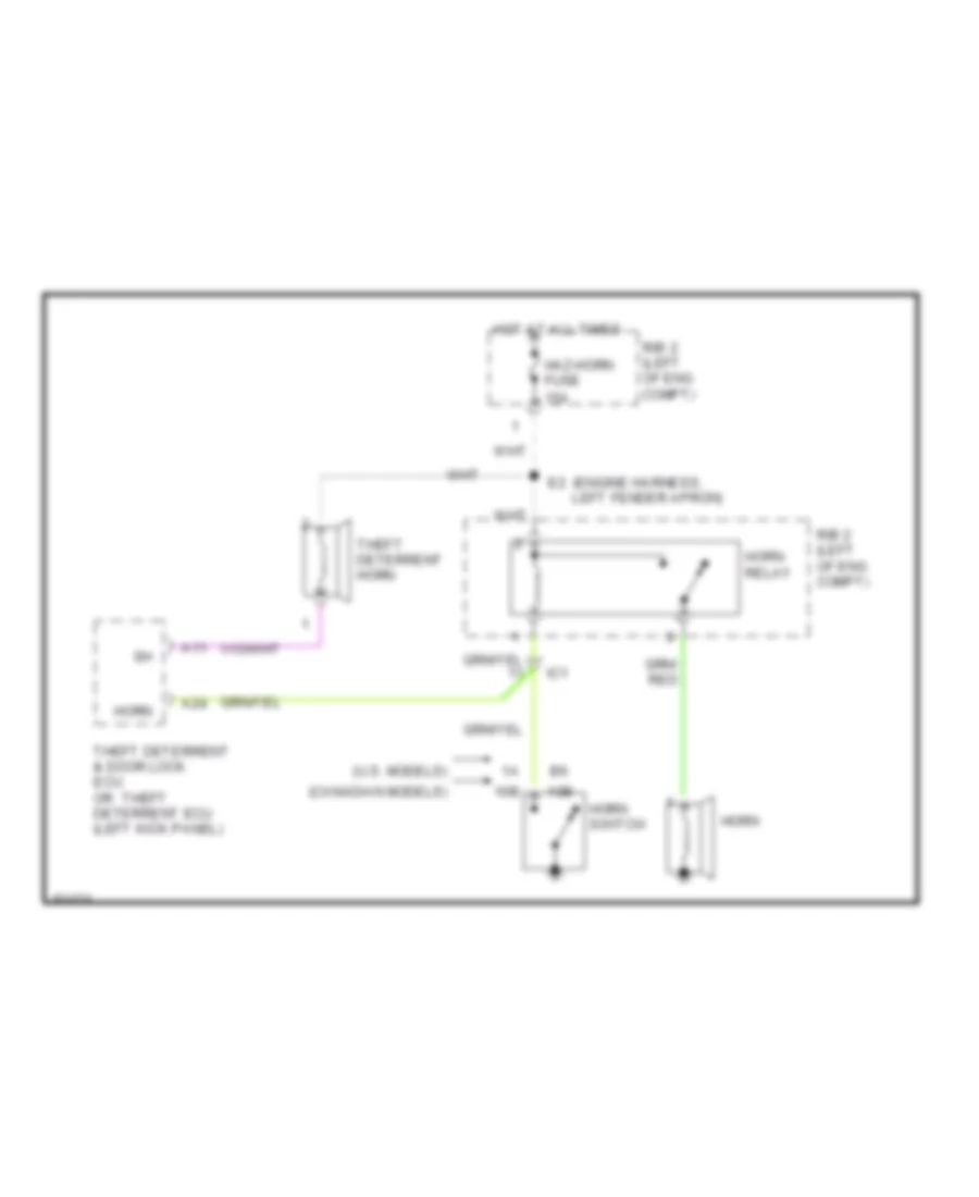 Horn Wiring Diagram for Toyota Tercel DX 1995