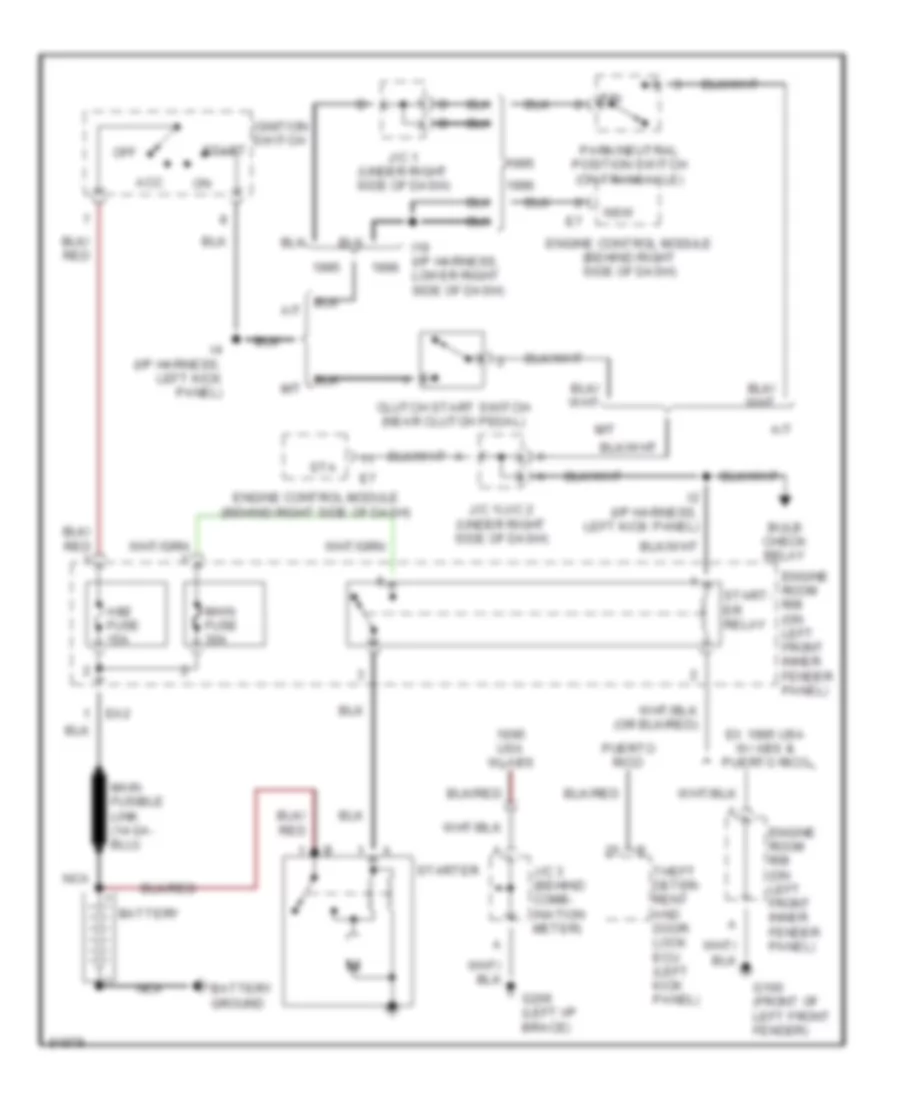 Starting Wiring Diagram for Toyota Tercel DX 1995