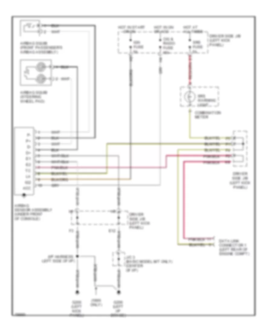 Supplemental Restraint Wiring Diagram, USA for Toyota Tercel DX 1995