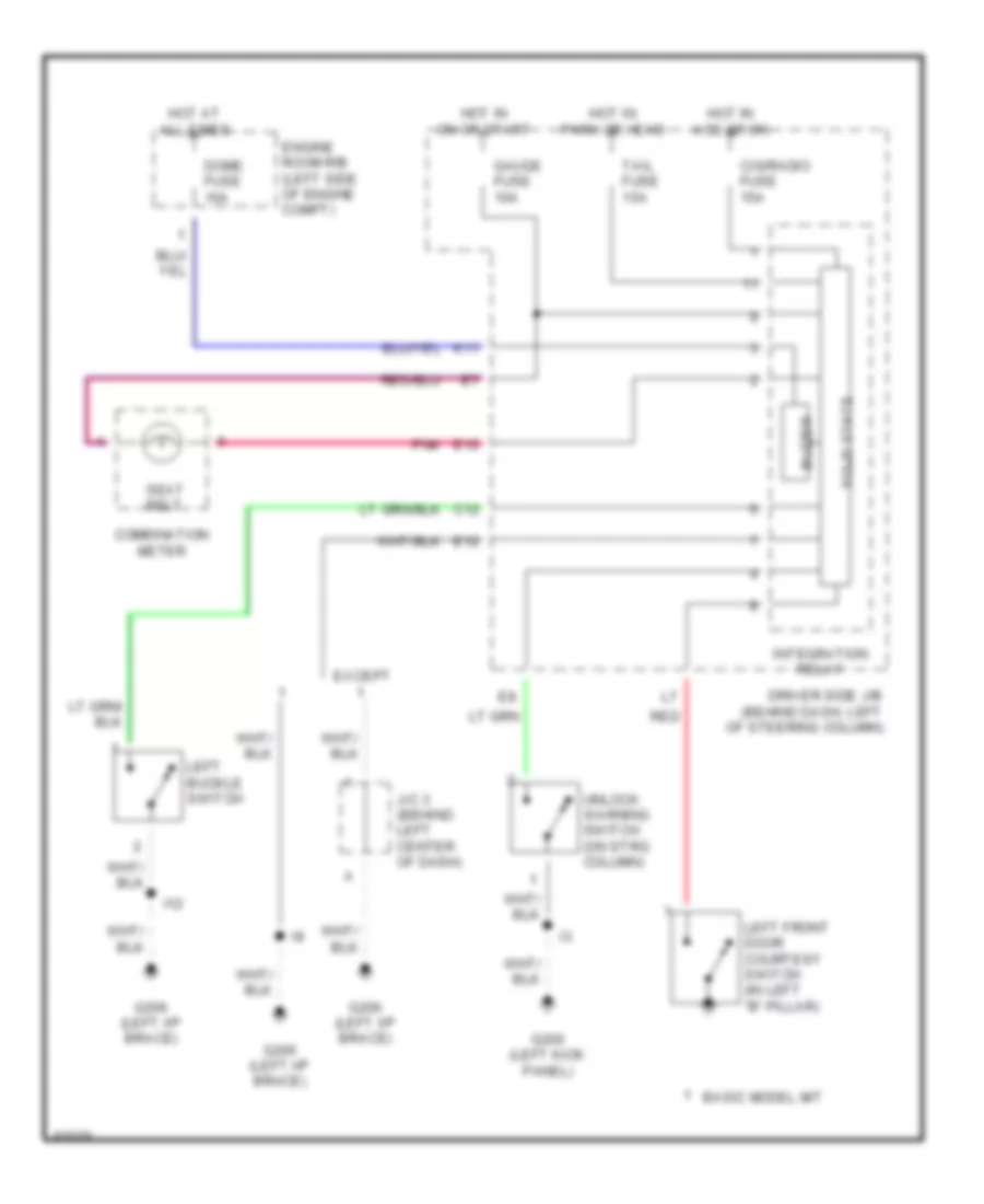 Warning System Wiring Diagrams for Toyota Tercel DX 1995