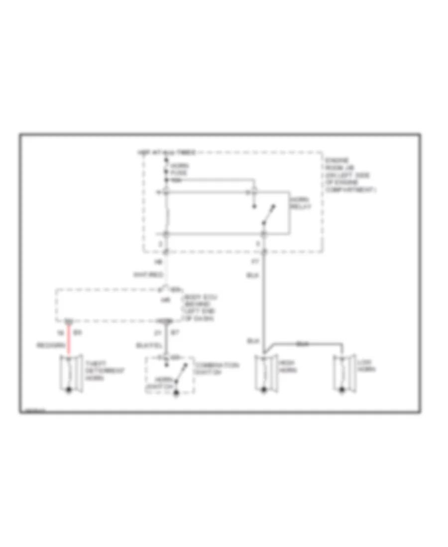 Horn Wiring Diagram for Toyota Sequoia Limited 2004