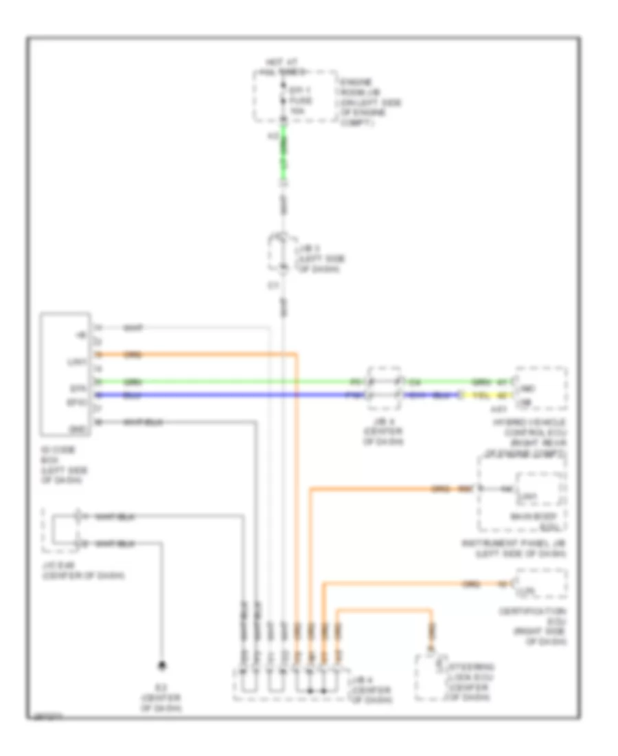 Immobilizer Wiring Diagram, Hybrid for Toyota Camry LE 2009