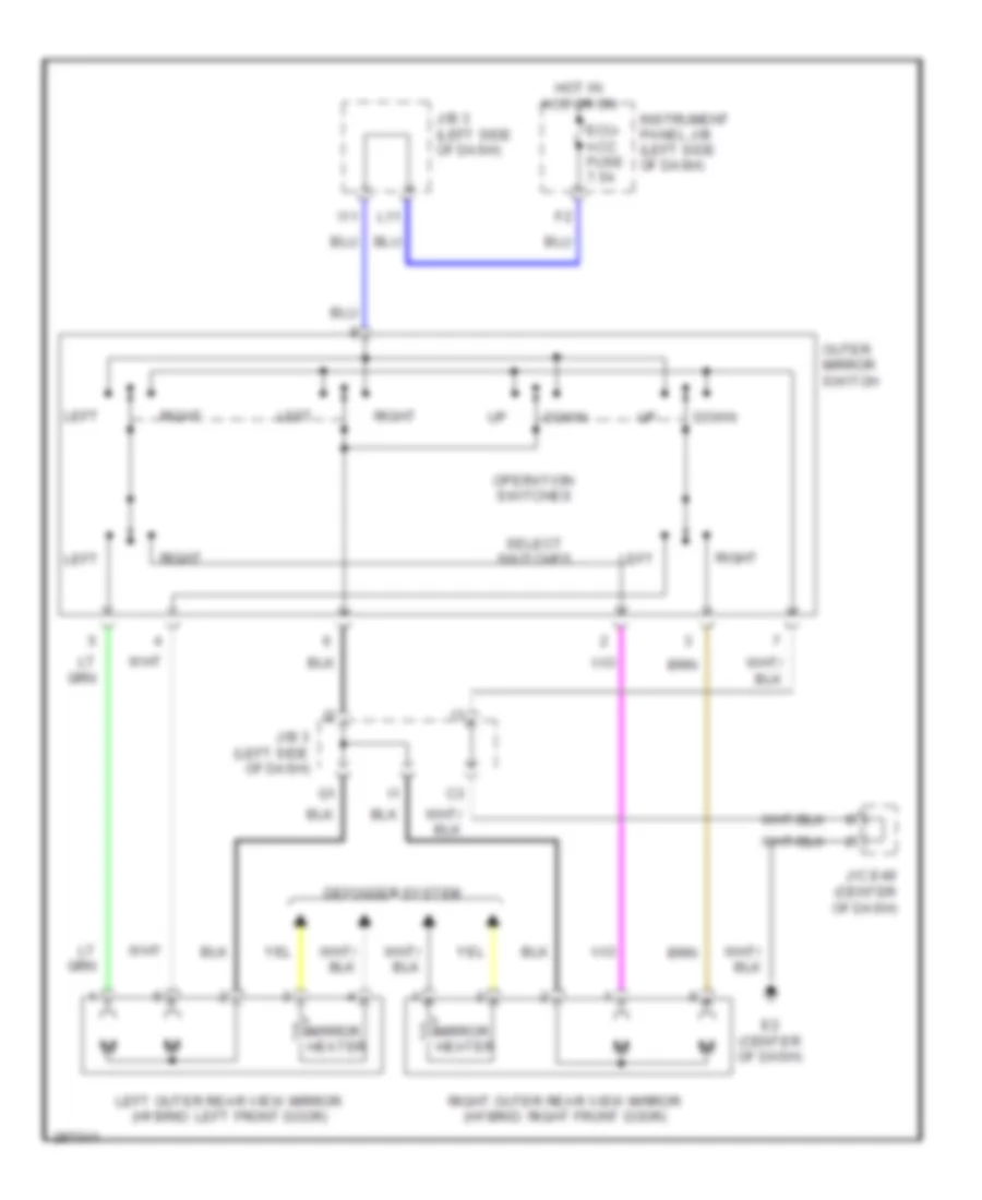 Power Mirrors Wiring Diagram for Toyota Camry LE 2009