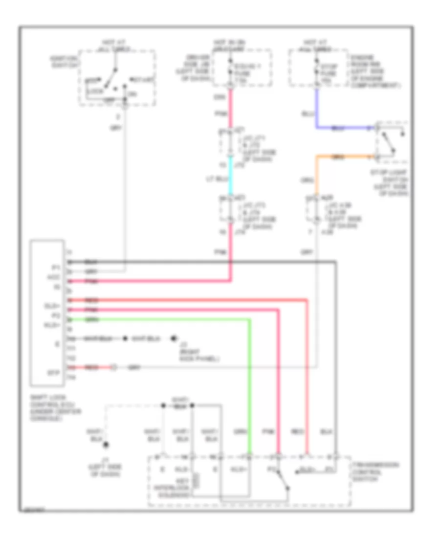 Shift Interlock Wiring Diagram with Column Shift for Toyota Tundra Limited 2007