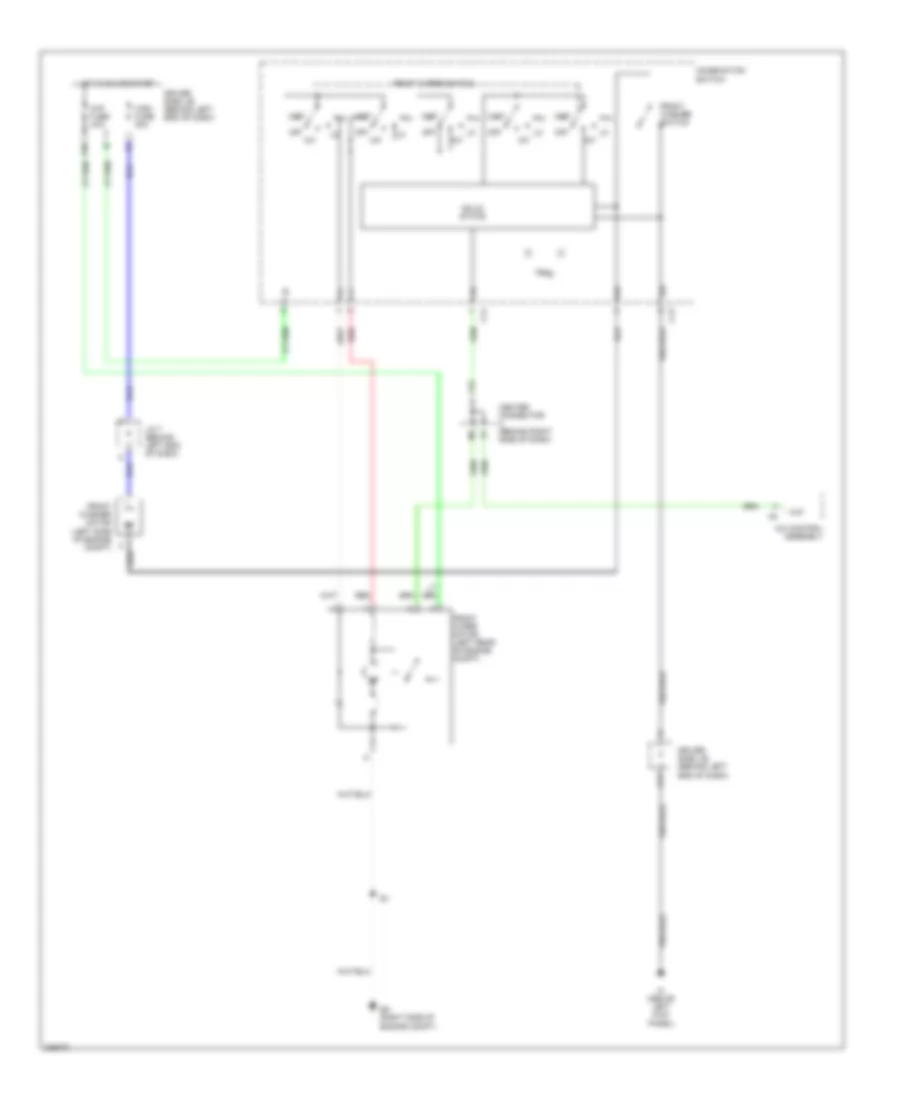 Электросхема передних стеклоочистителей дворников и омывателя лобового стекла для Toyota Prius 2005