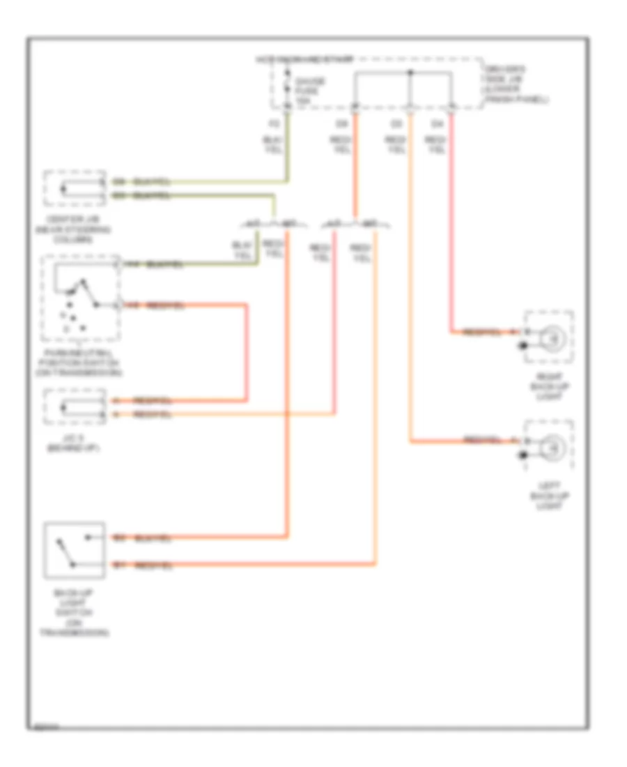 Back up Lamps Wiring Diagram for Toyota 4Runner Limited 1996