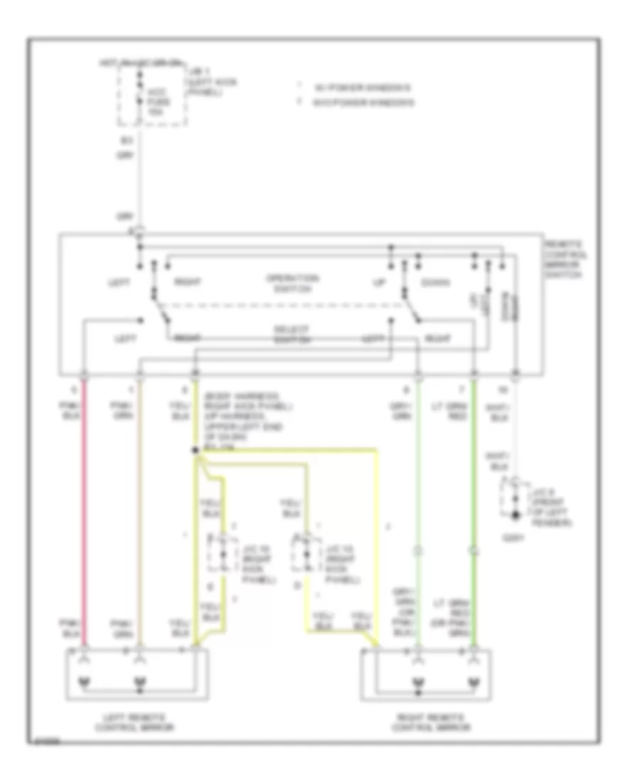 Power Mirror Wiring Diagram for Toyota 4Runner Limited 1996