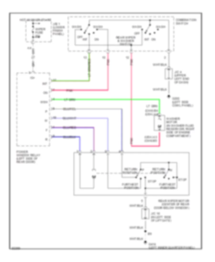 Rear WiperWasher Wiring Diagram for Toyota 4Runner Limited 1996