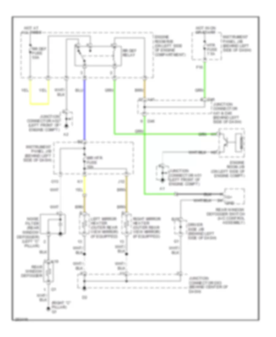 Defoggers Wiring Diagram for Toyota Avalon Limited 2007