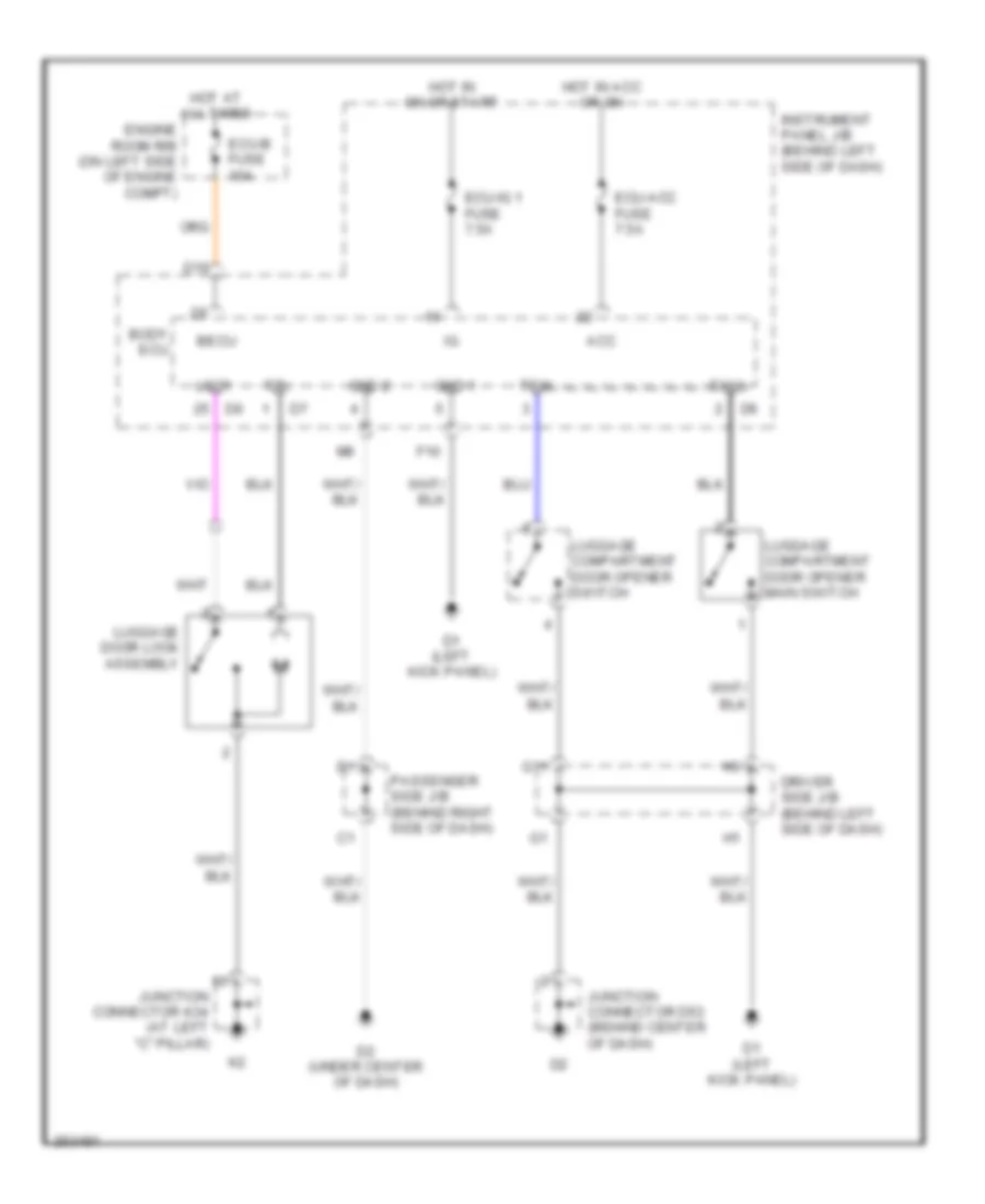Trunk Release Wiring Diagram for Toyota Avalon Limited 2007
