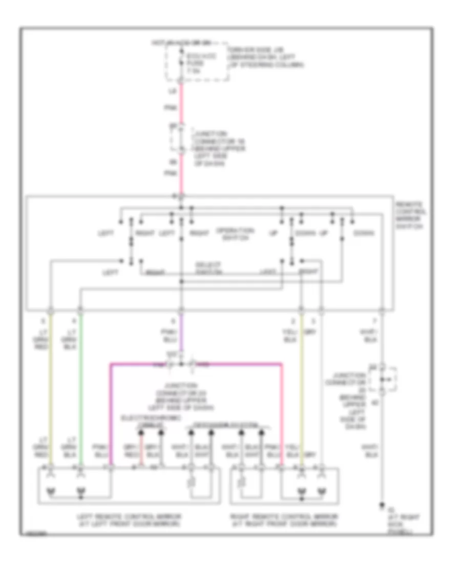 Power Mirrors Wiring Diagram for Toyota Sienna CE 2004