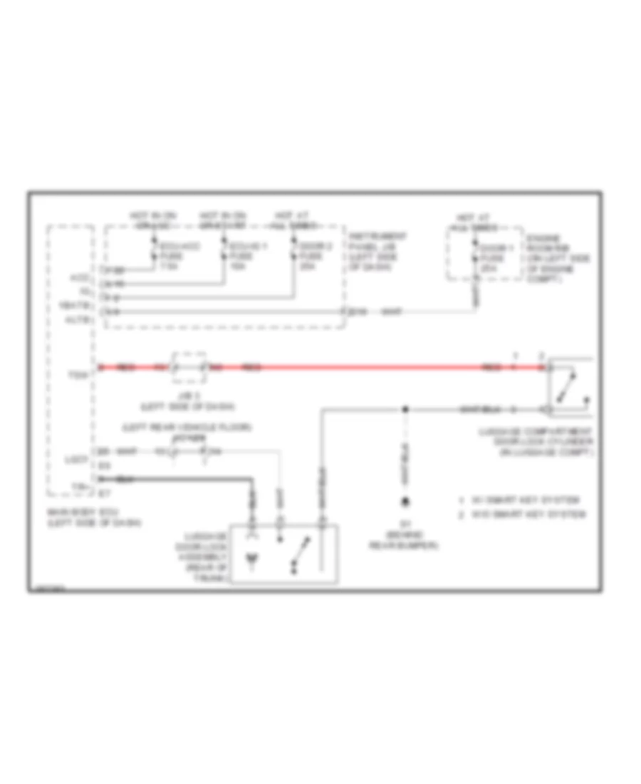 Tailgate Release Wiring Diagram Except Hybrid for Toyota Camry XLE 2009