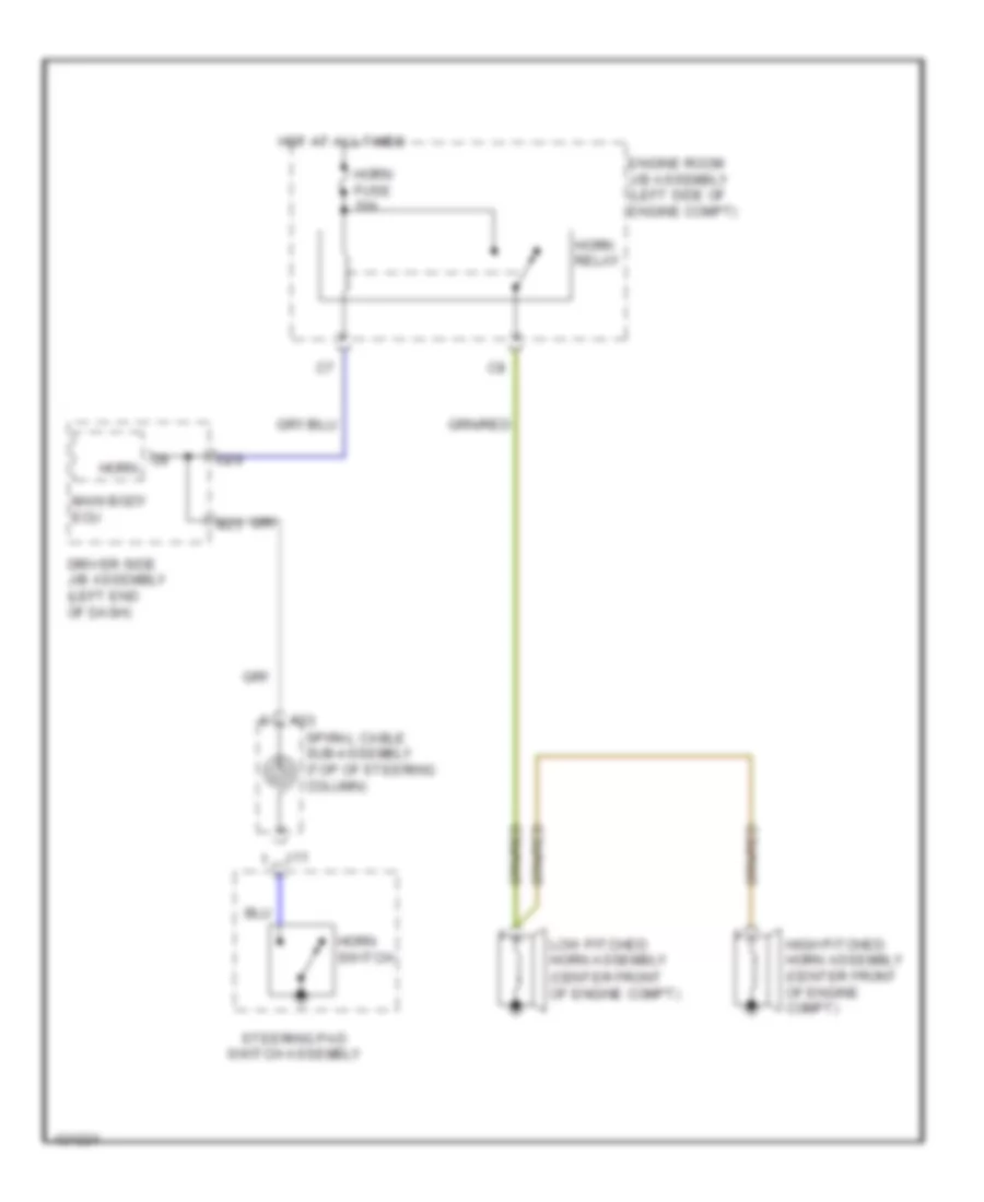 Horn Wiring Diagram for Toyota 4Runner SR5 2014
