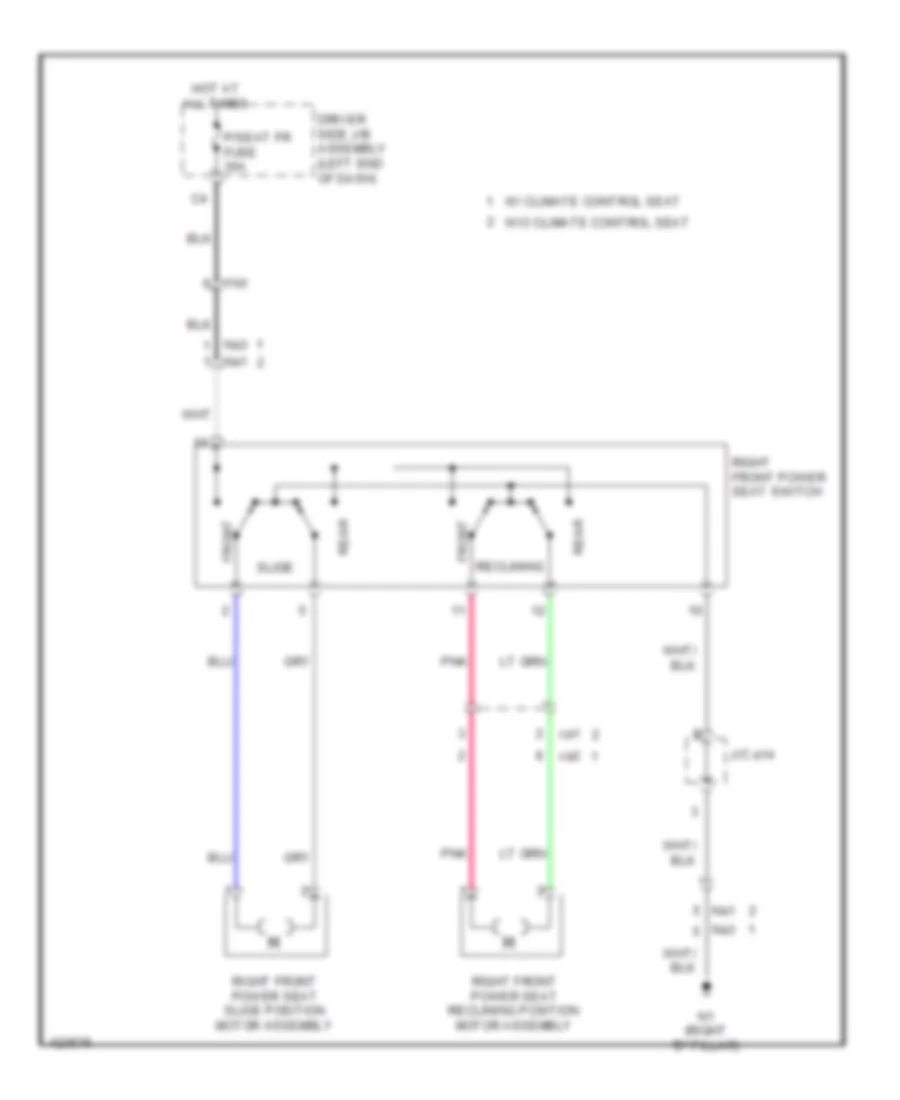 Passenger Power Seat Wiring Diagram for Toyota 4Runner SR5 2014