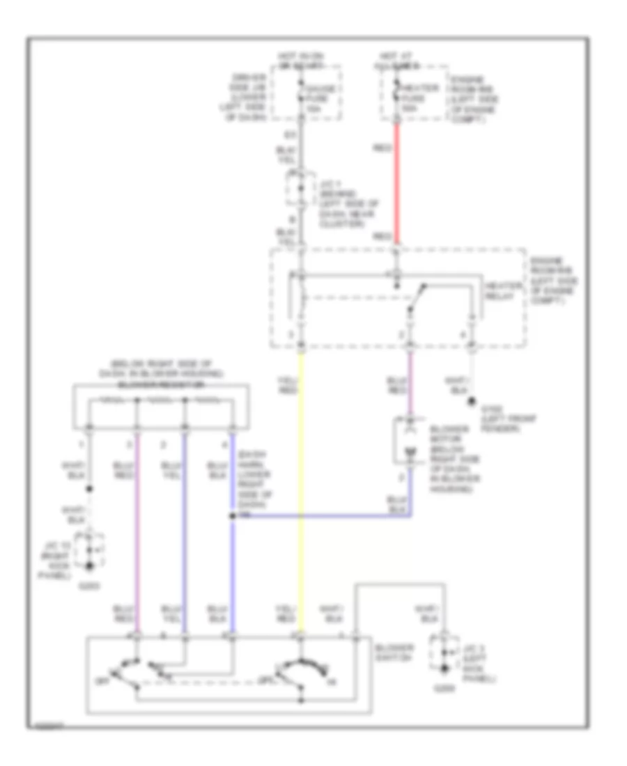 Heater Wiring Diagram for Toyota Tundra SR5 2001