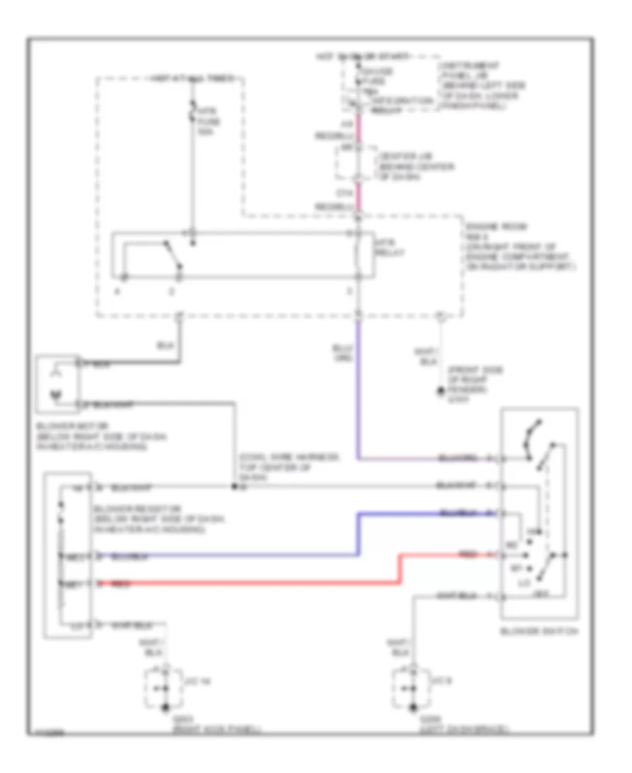 Heater Wiring Diagram for Toyota Corolla LE 1999