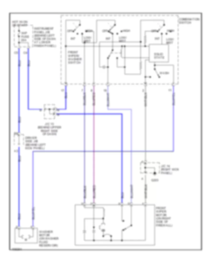 Wiper Washer Wiring Diagram for Toyota Corolla LE 1999