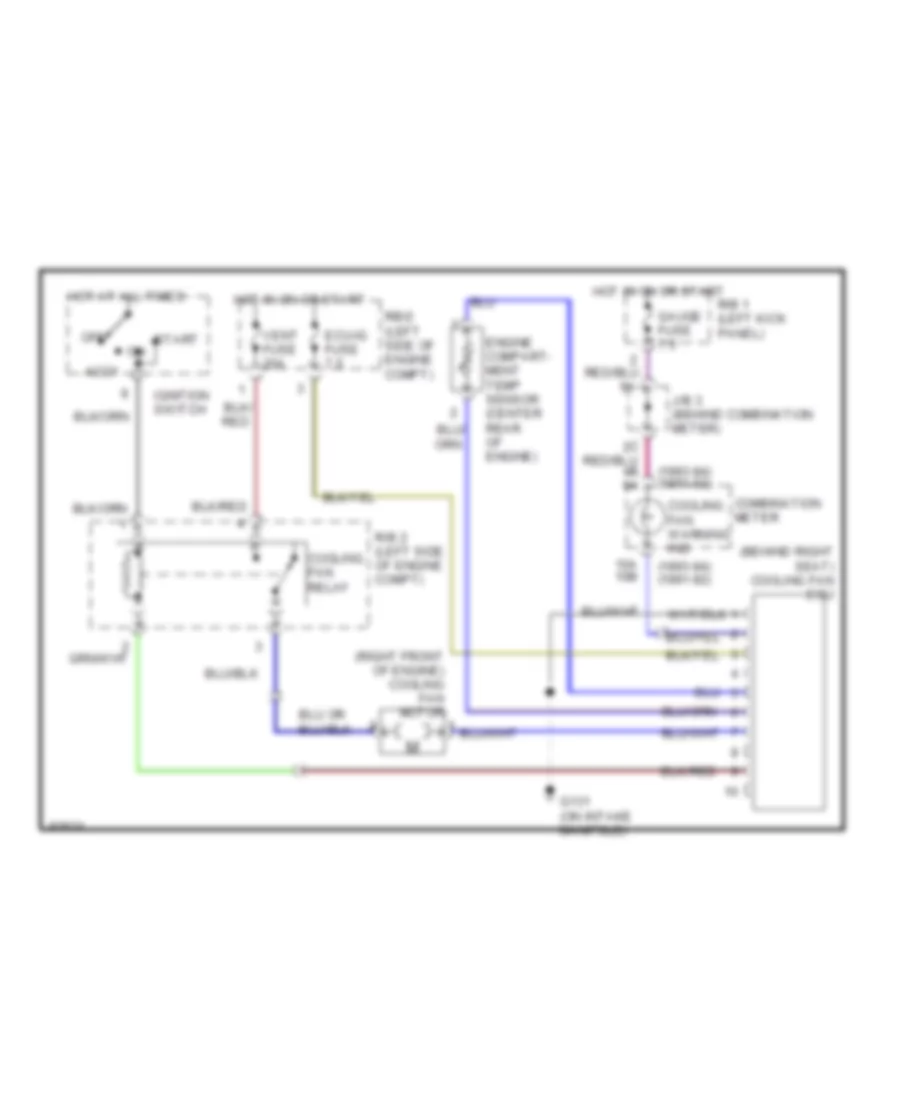 Engine Compartment Cooling Fan Wiring Diagram for Toyota MR2 1992