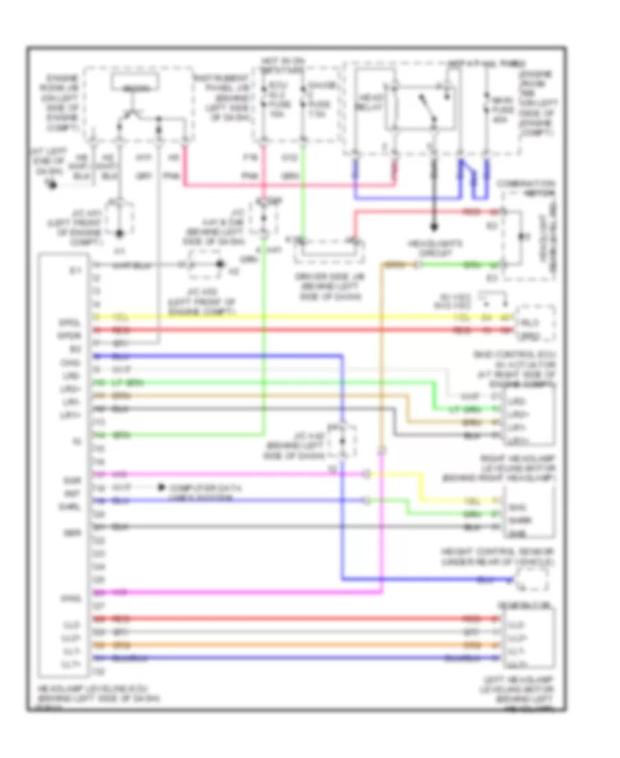 Headlamp Beam Adjustment Wiring Diagram for Toyota Avalon Touring 2007