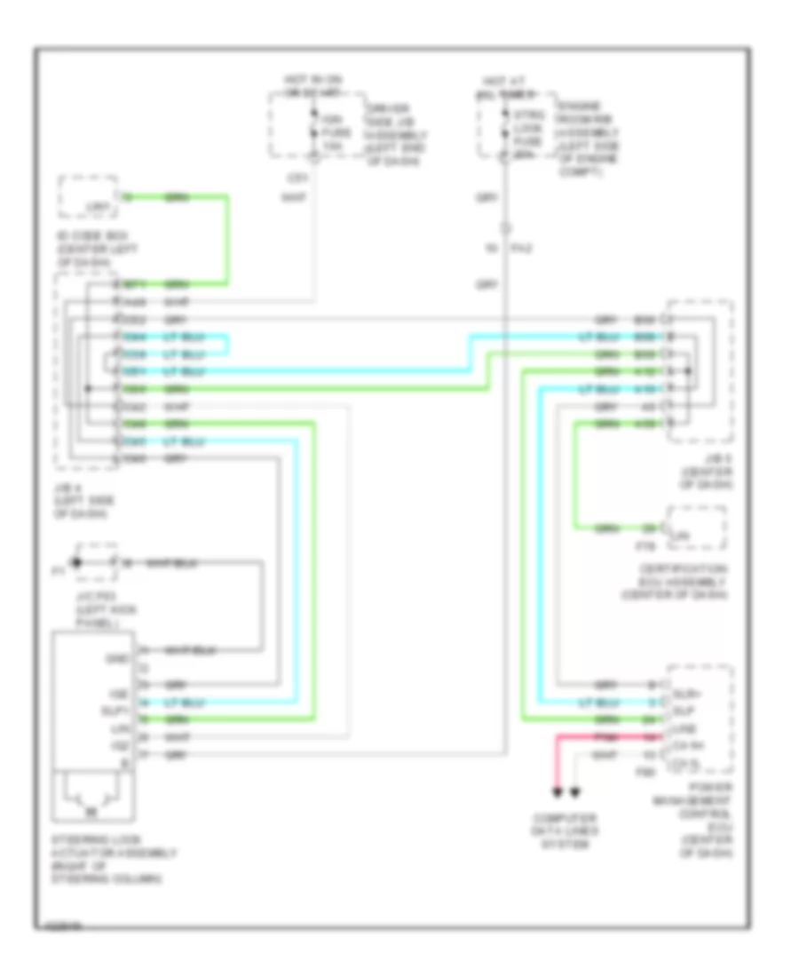 Steering Column Wiring Diagram for Toyota 4Runner Trail 2014