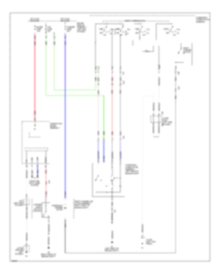 Электросхема передних стеклоочистителей дворников и омывателя лобового стекла для Toyota 4Runner Trail 2014