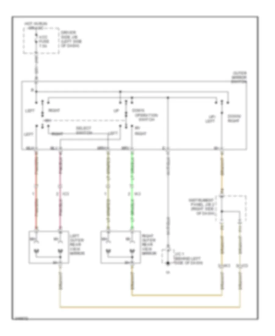 Power Mirrors Wiring Diagram for Toyota Tacoma PreRunner 2011