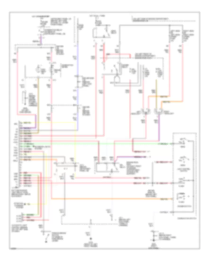 Headlight Wiring Diagram, Except Canada for Toyota Corolla VE 1999
