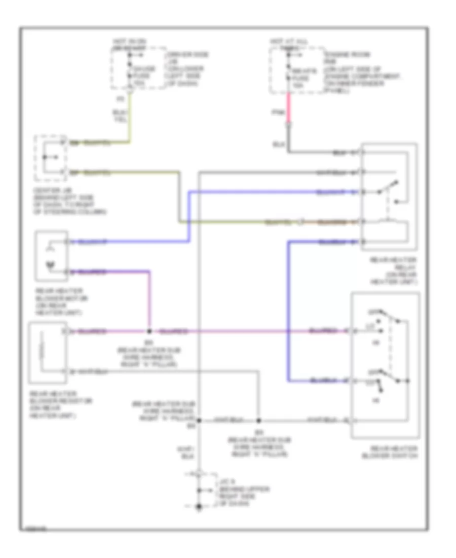 Rear Heater Wiring Diagram for Toyota 4Runner Limited 2002