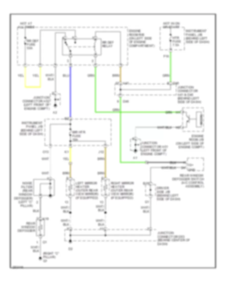 Defoggers Wiring Diagram for Toyota Avalon XL 2007