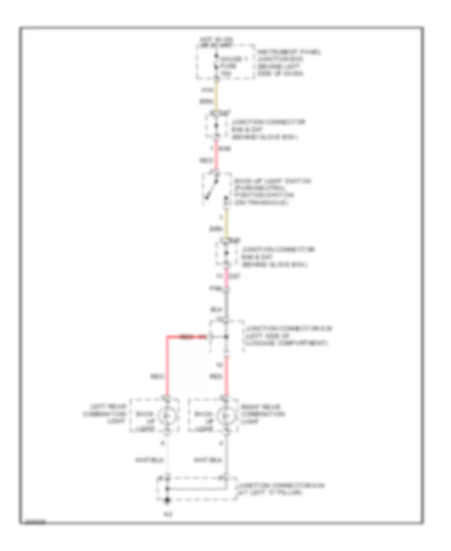 Back up Lamps Wiring Diagram for Toyota Avalon XL 2007