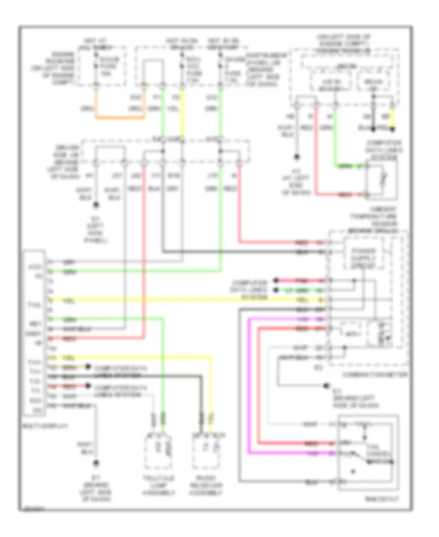 Multi Information System Wiring Diagram for Toyota Avalon XL 2007
