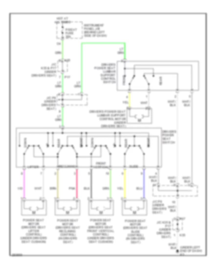 Driver Power Seat Wiring Diagram for Toyota Avalon XL 2007