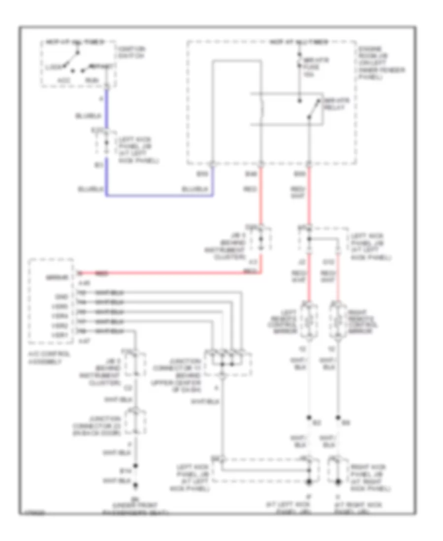 Heated Mirrors Wiring Diagram for Toyota Land Cruiser 2003