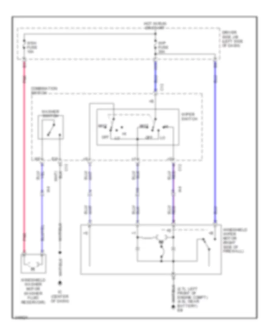 2 Speed Wiper Washer Wiring Diagram for Toyota Tacoma X Runner 2011