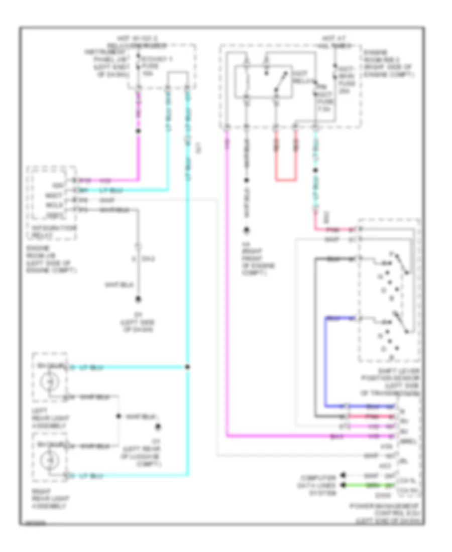 Backup Lamps Wiring Diagram, Hybrid for Toyota Avalon Hybrid XLE 2014