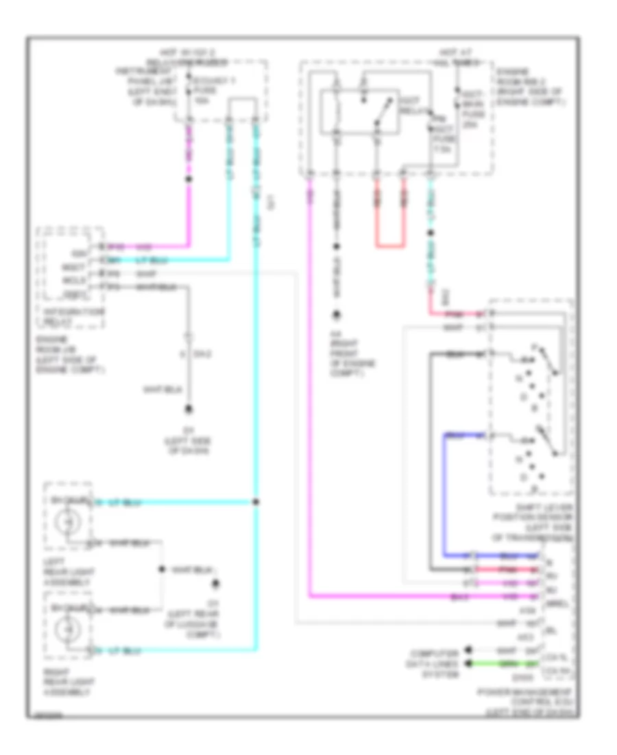 Backup Lamps Wiring Diagram, Hybrid for Toyota Avalon Limited 2014