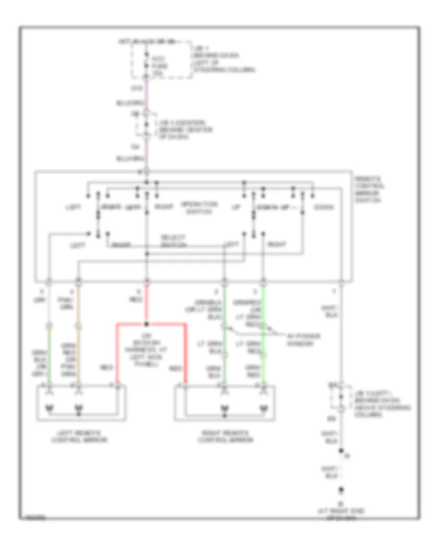Power Mirrors Wiring Diagram for Toyota Tacoma 2004