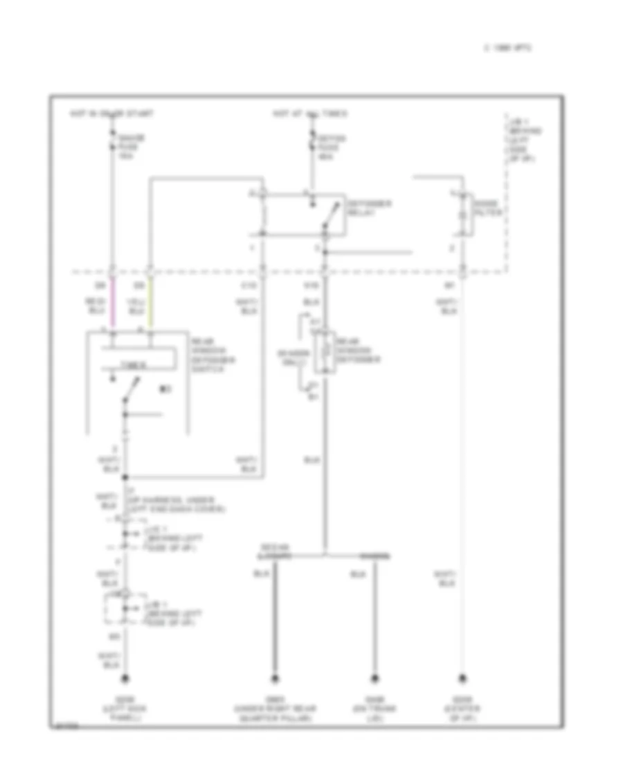Defogger Wiring Diagram for Toyota Camry LE 1996