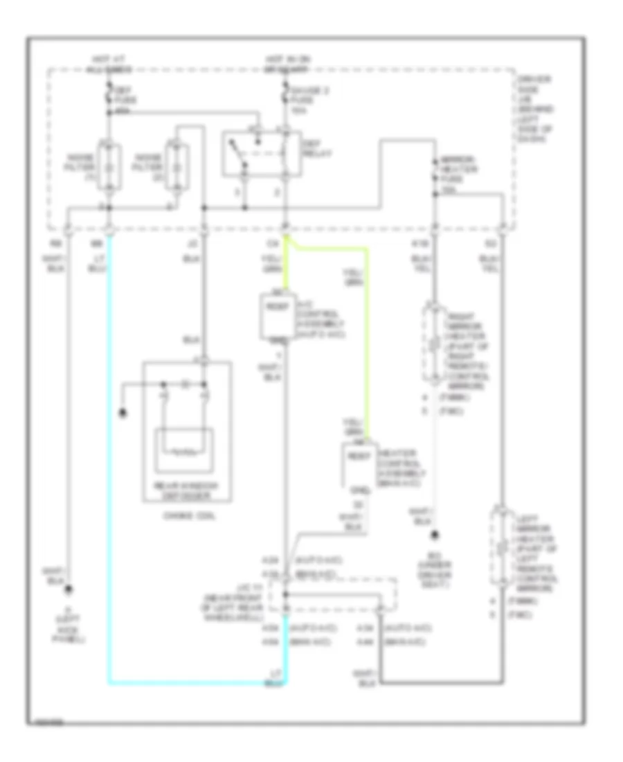 Defogger Wiring Diagram for Toyota Camry LE 2002