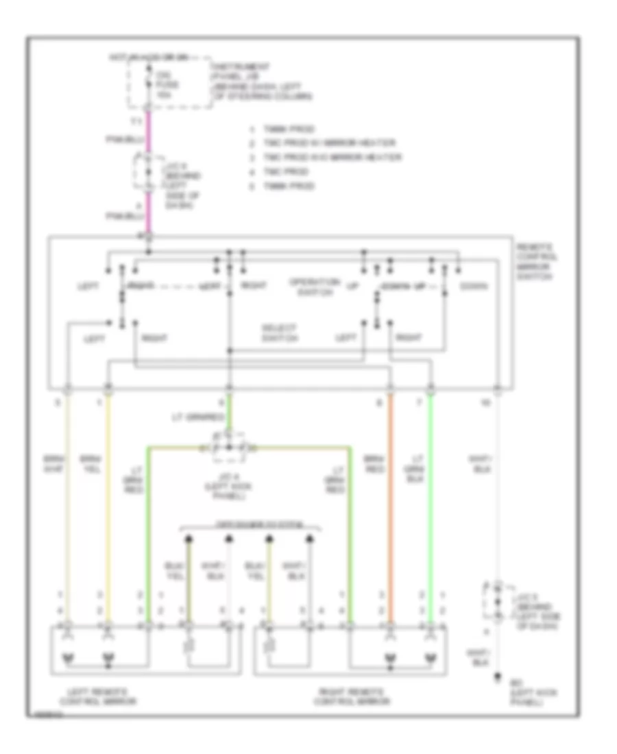 Power Mirror Wiring Diagram for Toyota Camry LE 2002