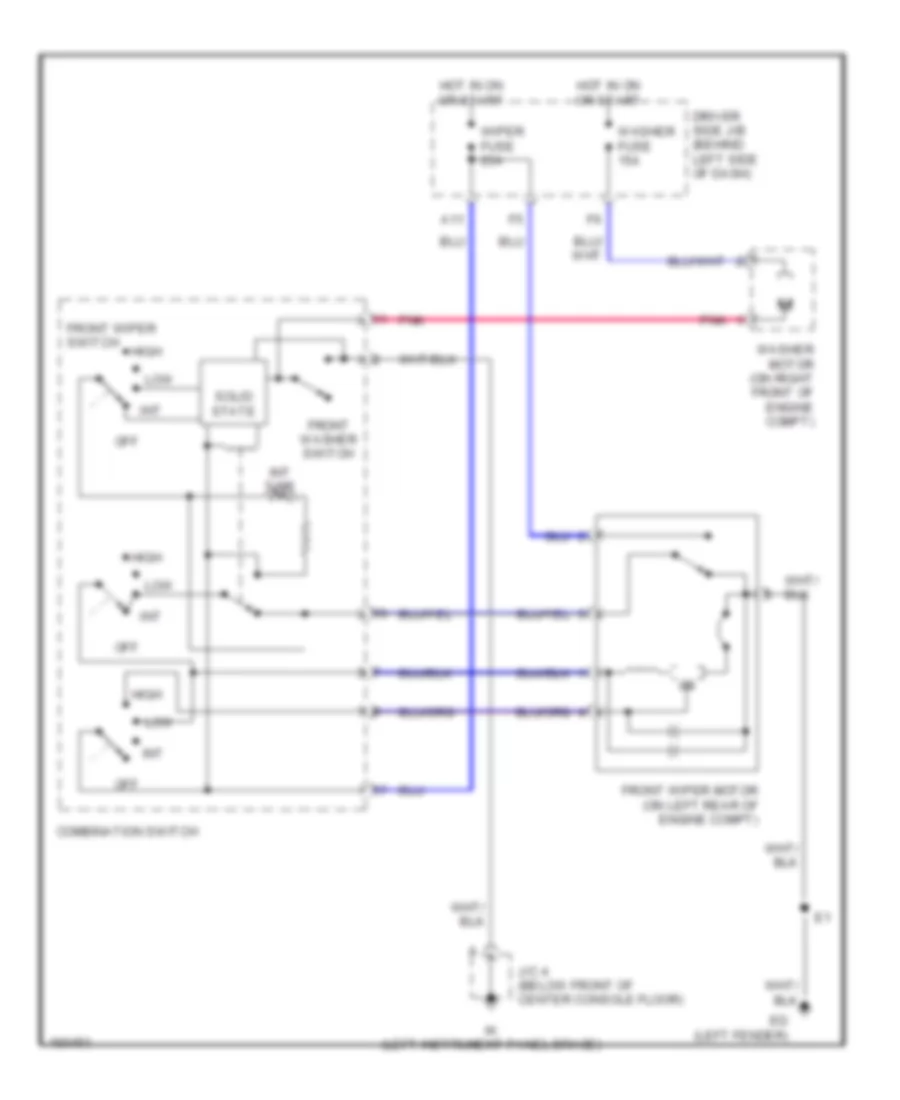 WiperWasher Wiring Diagram for Toyota Camry LE 2002