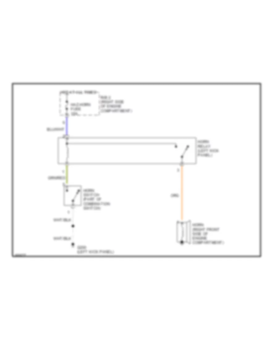 Horn Wiring Diagram for Toyota Pickup SR5 1992