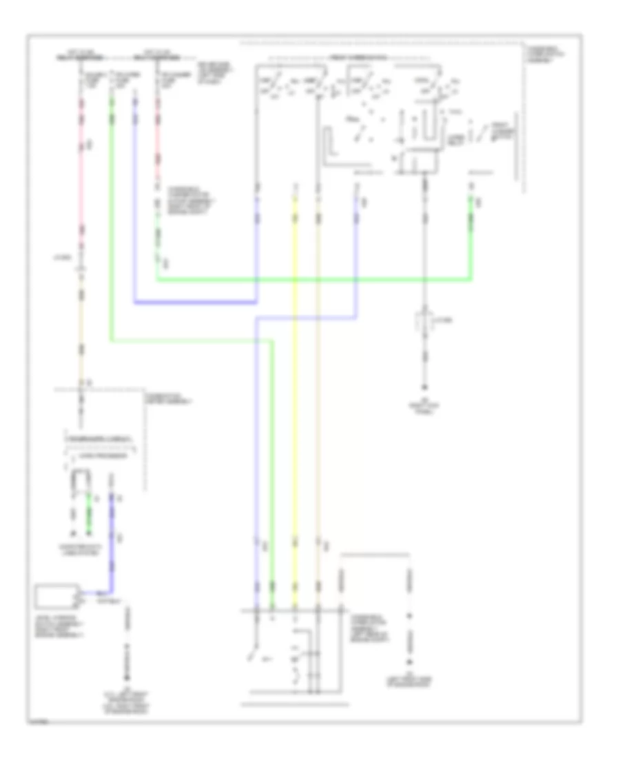 Электросхема передних стеклоочистителей дворников и омывателя лобового стекла для Toyota Venza 2011