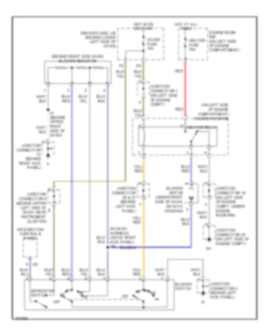 Heater Wiring Diagram, Standard Cab for Toyota Tundra 2004