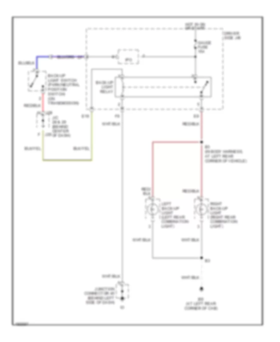 Back-up Lamps Wiring Diagram, Double Cab for Toyota Tundra 2004