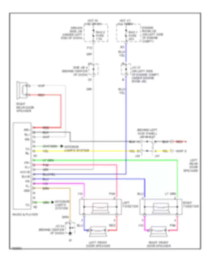 6-Speaker System Wiring Diagram, Double Cab for Toyota Tundra 2004