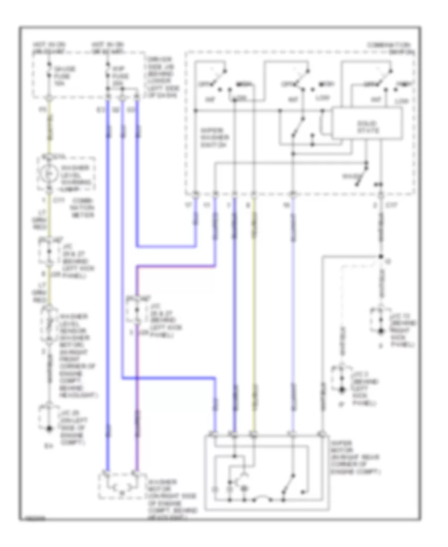 Interval WiperWasher Wiring Diagram, AccessStandard Cab for Toyota Tundra 2004