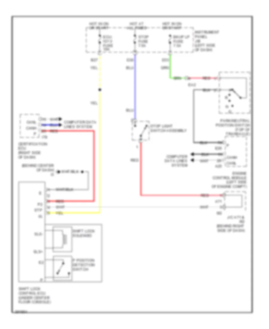 Shift Interlock Wiring Diagram Except Hybrid with Smart Key System for Toyota Camry LE 2014