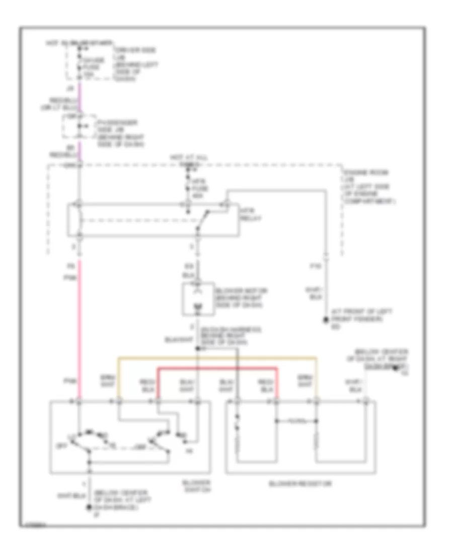 Heater Wiring Diagram for Toyota RAV4 2003